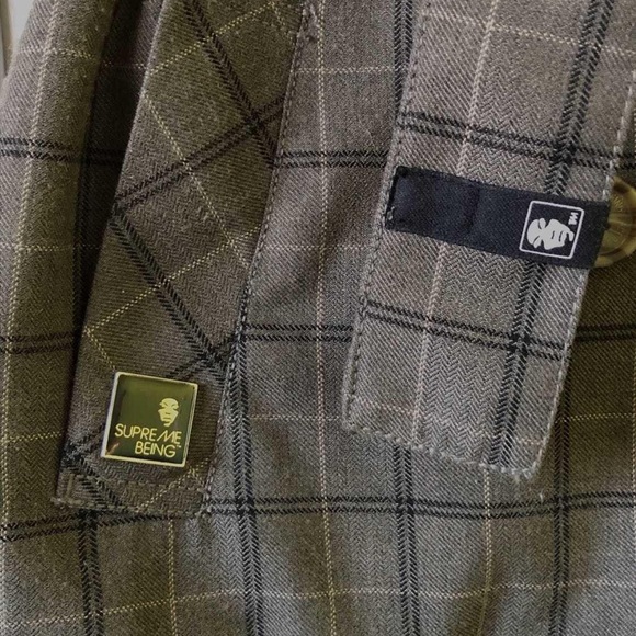Unique “Supreme Being” olive/grey mustard quarter sleeve Jacket, Shacket, Coat - Picture 4 of 10
